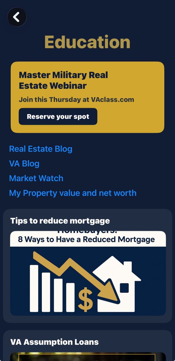 Ultimate VA Calculator education resources for VA loans, home buying, PCS and military relocation